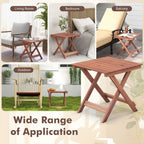 Wooden Side Table with Slatted Tabletop and Sturdy X-Shaped Frame