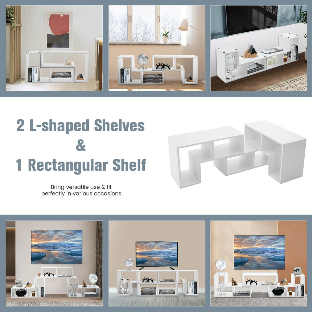 3 Pieces Convertible TV Stand for Tvs up to 65 Inches