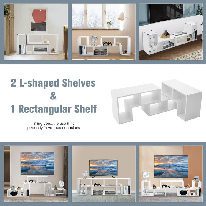 3 Pieces Convertible TV Stand for Tvs up to 65 Inches