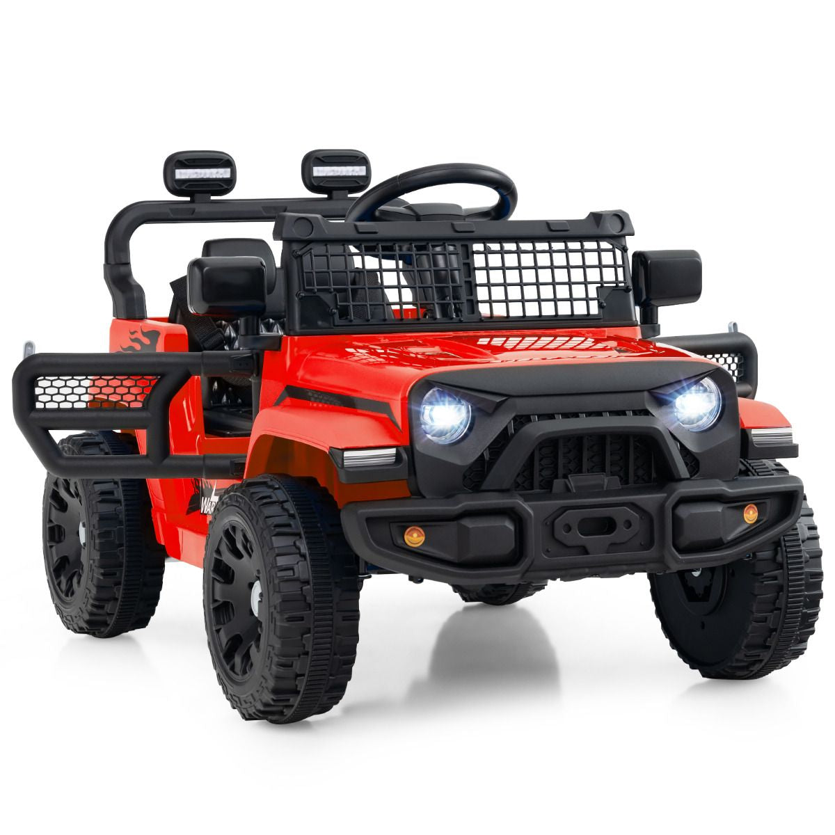 SEDOL 12V Electric Ride-On Truck for Kids with Parental Remote Control Dual 25W Motors All-Terrain Shock Absorbers LED Headlights and Soft-Start Safety System