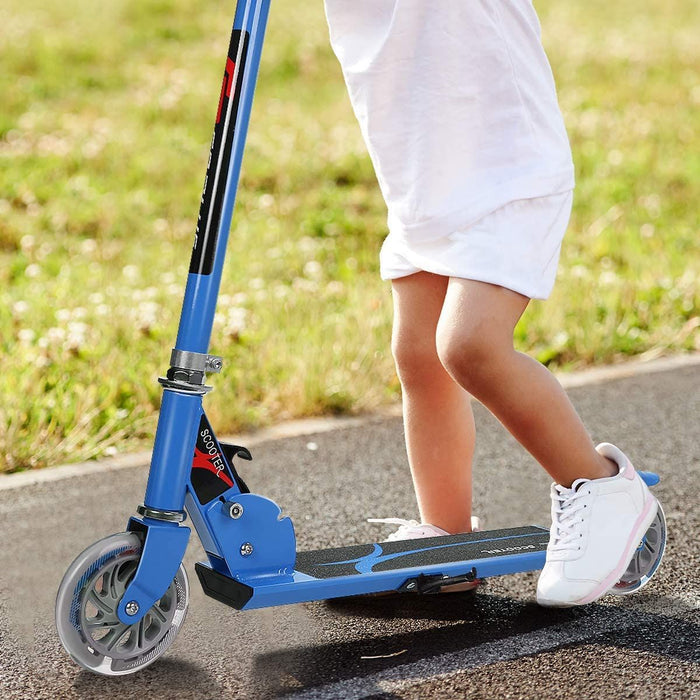 Aluminium Folding Stunt Scooter with LED Wheels – Kids T-Bar Kick Scooter