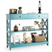 3-Tier Console Table with 1 Drawer and 2 Storage Shelves