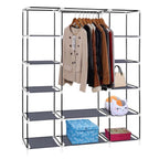69" Portable Clothes Wardrobe – Non-Woven Fabric Closet Organiser (Grey)