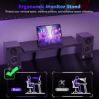 L Shaped Gaming Desk 150X130X75Cm with Removable Monitor Stand, Corner Computer Desk Large PC Writing Table for Home and Office