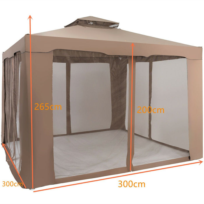 10x10ft Double-Tier Garden Gazebo with Vented Roof