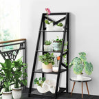 4 Tier Wooden Ladder Shelving Unit