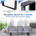 Waiting Room Bench Seating with 3 Seats and Metal Frame Leg