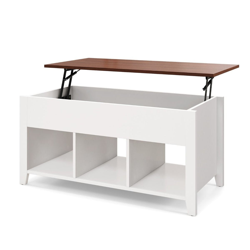 Rising Center Table with Lift Top Hidden Compartment