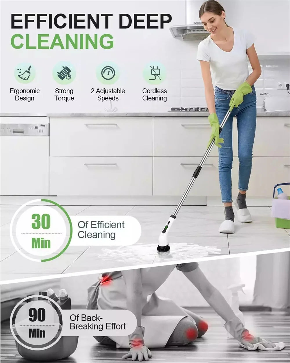 9-in-1 Electric Spin Scrubber – Cordless Handheld Cleaning Brush