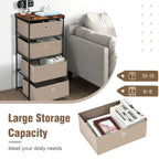 4-Tier Fabric Dresser with Drawers and Metal Frame