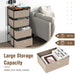 4-Tier Fabric Dresser with Drawers and Metal Frame
