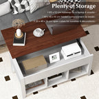 Rising Center Table with Lift Top Hidden Compartment