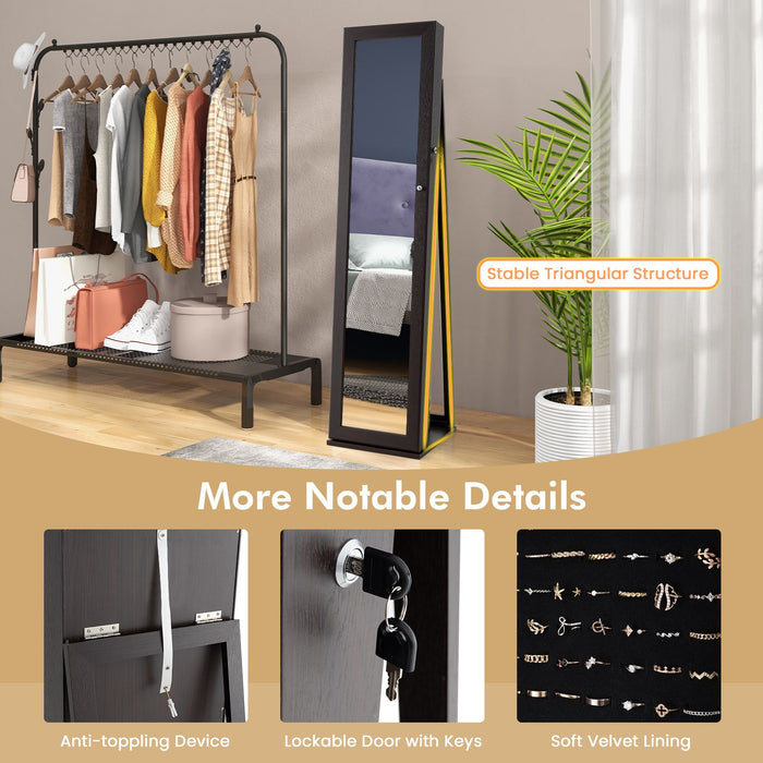 3-In-1 Mirrored Jewellery Armoire with Display Shelves