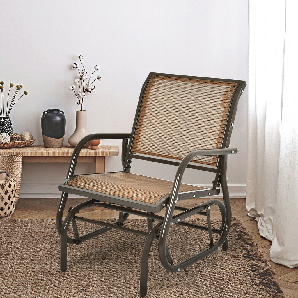 Glider Rocking Chair – Outdoor Swing Seat with Steel Frame & Breathable Fabric