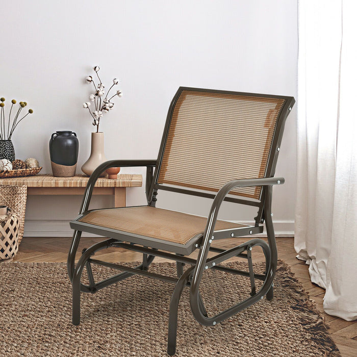 Glider Rocking Chair – Outdoor Swing Seat with Steel Frame & Breathable Fabric