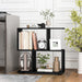 2-Tier Irregular Storage Shelf Wood Shelving Units with 4 Compartments