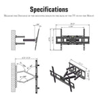 TV Stand for 32–70 Inch Screens – Double Arm Mount with Large Base, Height Adjustable, Swivel Tilt Bracket