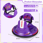 SEDOL 12V High-Performance Kids Bumper Car with 360° Zero-Turn Dual Joysticks Parental Remote Control LED Surround Lighting and Integrated USB/Story Hub
