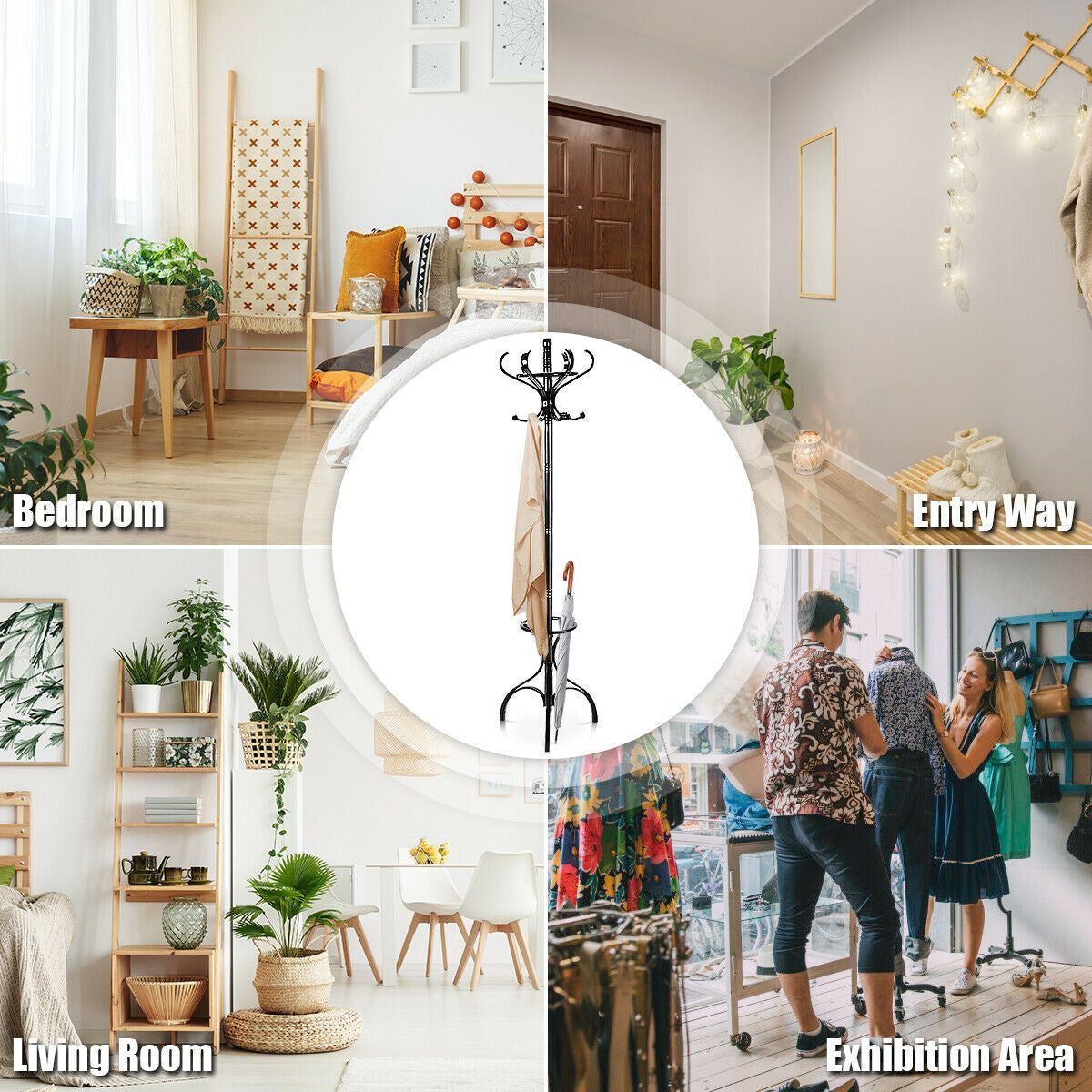 Wooden Coat and Hat Stand