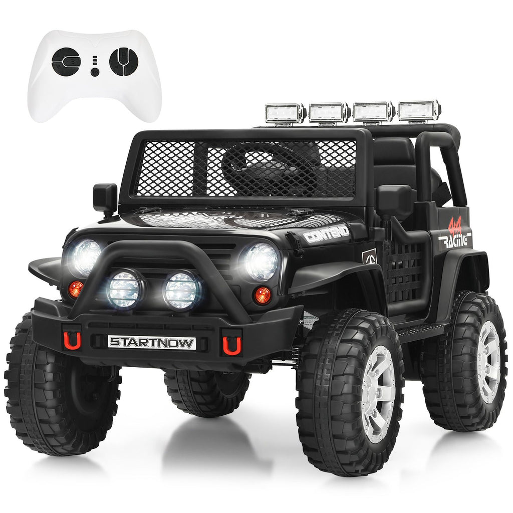SEDOL 2-Seater Kids Ride-On Truck 12V Battery Powered Electric Car with Parental Remote Control Spring Suspension Rocking Mode and Bluetooth/USB Audio – 50kg Capacity