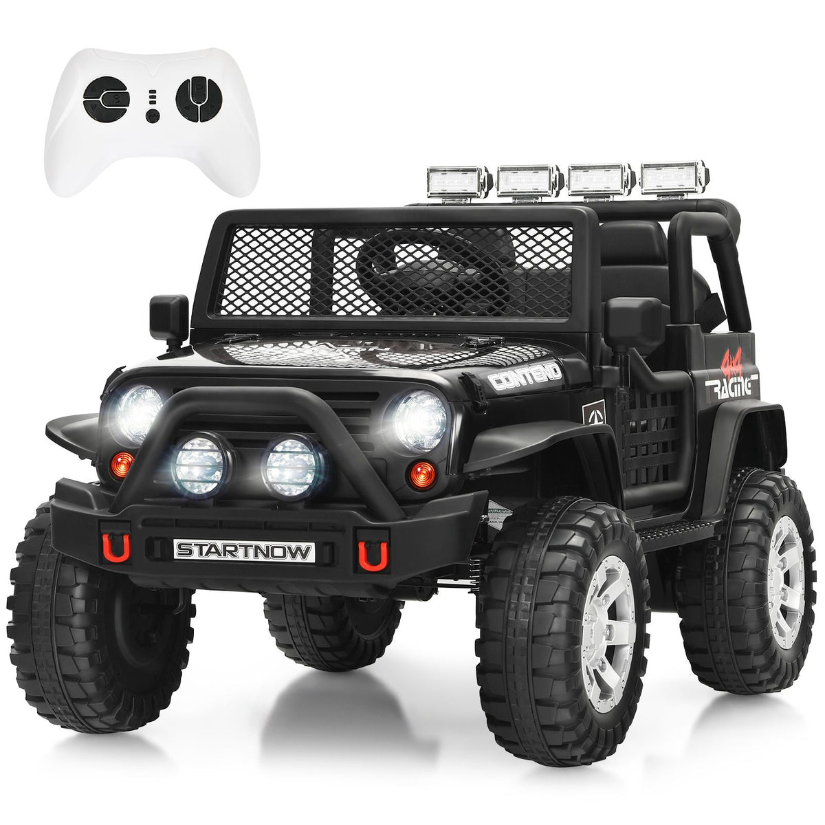 SEDOL 2-Seater Kids Ride-On Truck 12V Battery Powered Electric Car with Parental Remote Control Spring Suspension Rocking Mode and Bluetooth/USB Audio – 50kg Capacity