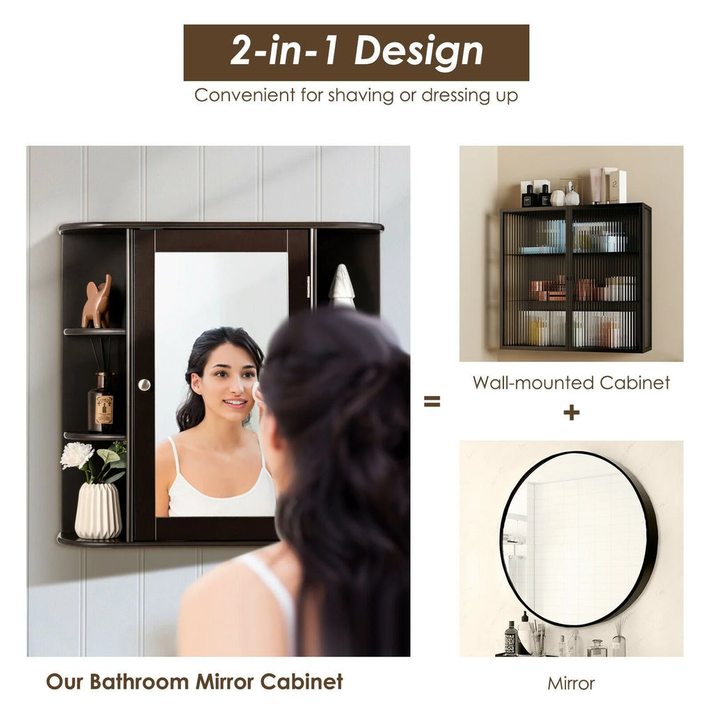 3-Tier Mirrored Wall Mounted Bathroom Cabinet