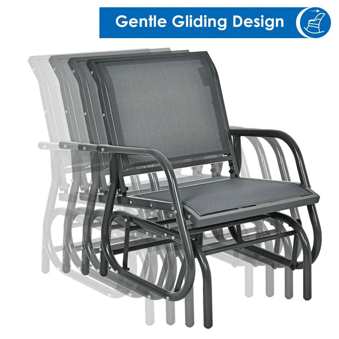Glider Rocking Chair – Outdoor Swing Seat with Steel Frame & Breathable Fabric