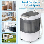 2-in-1 Mini Washer & Spin Dryer – Portable Semi-Auto Laundry for Flats, RVs, Dorms