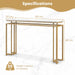 Gold Console Table – Faux Marble Top & Geometric Metal Frame