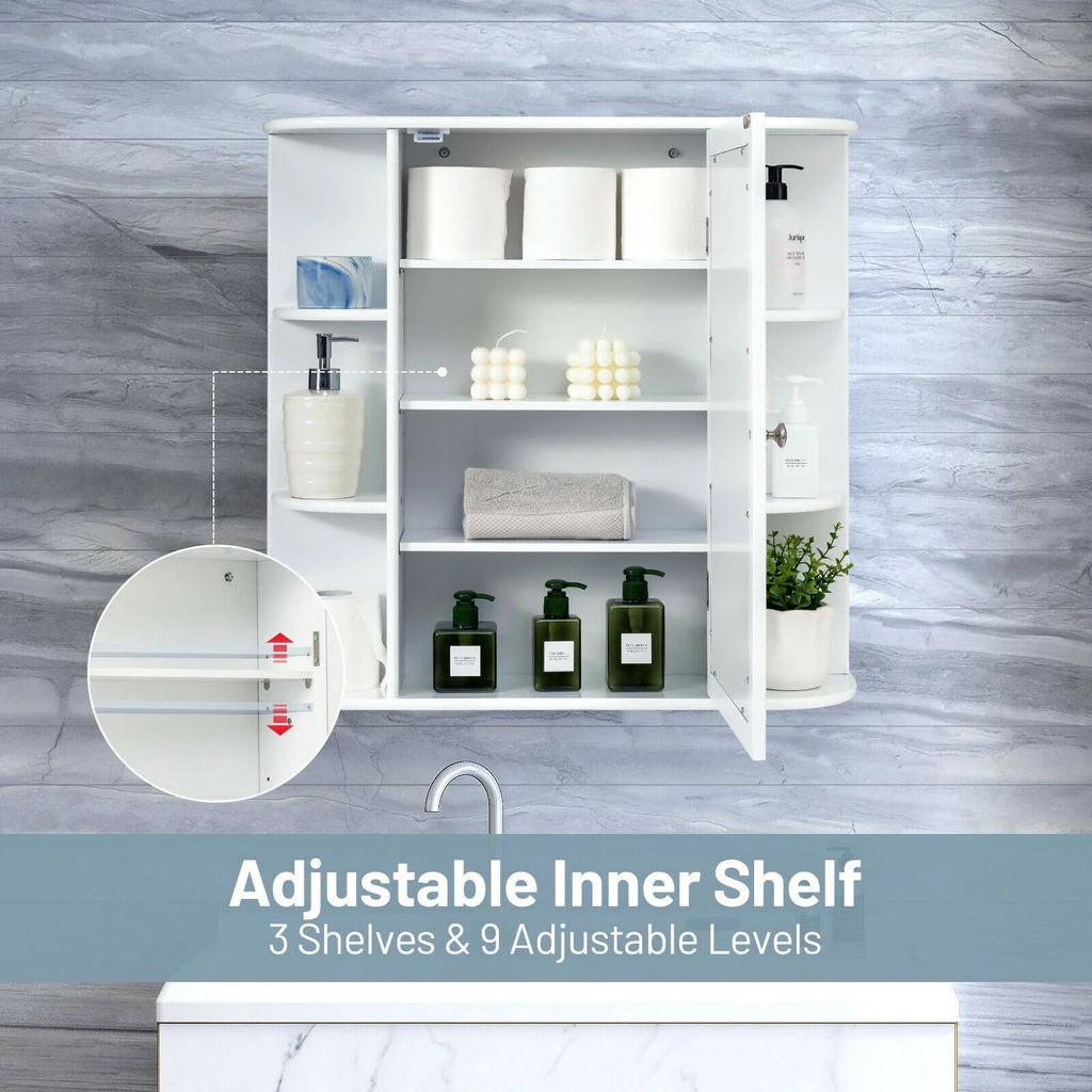3-Tier Mirrored Wall Mounted Bathroom Cabinet