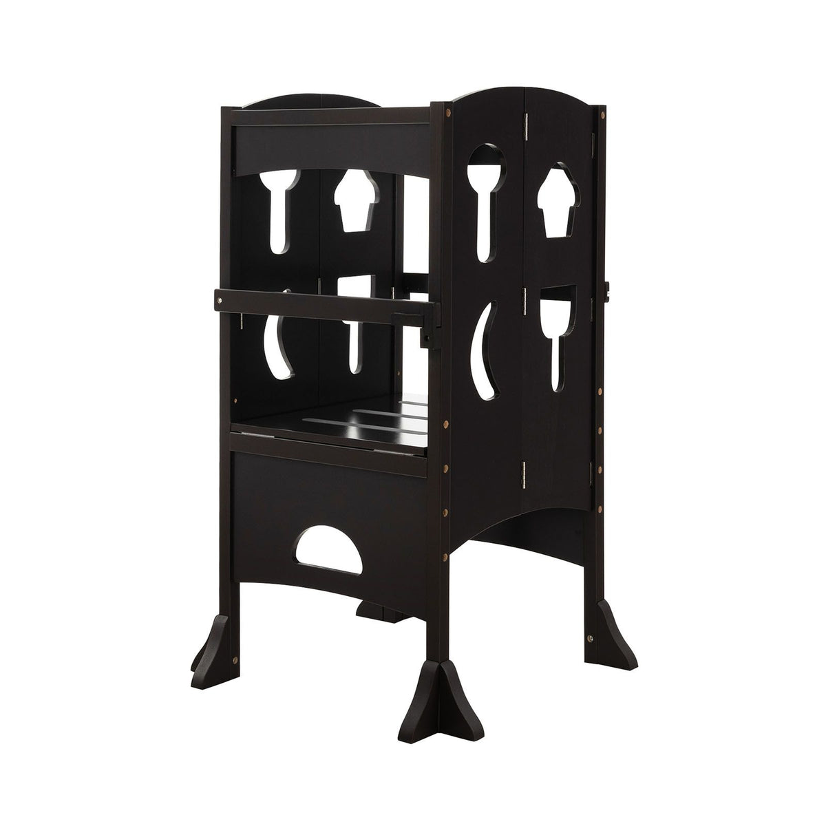 SEDOL Folding Montessori Learning Tower for Toddlers Space-Saving Height Adjustable Kitchen Helper Stool with Safety Latches and Full-Surround Guardrails
