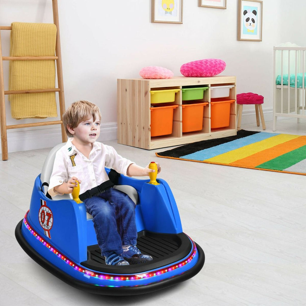 SEDOL Kids 6V Electric Bumper Car for Toddlers 360° Zero-Turn Waltz Car with Parental Remote Control Wall-Safe Rubber Bumper and Flashing LED Light Show