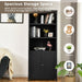 Wooden Tall Bookcase with 3-Tier Storage Cabinet
