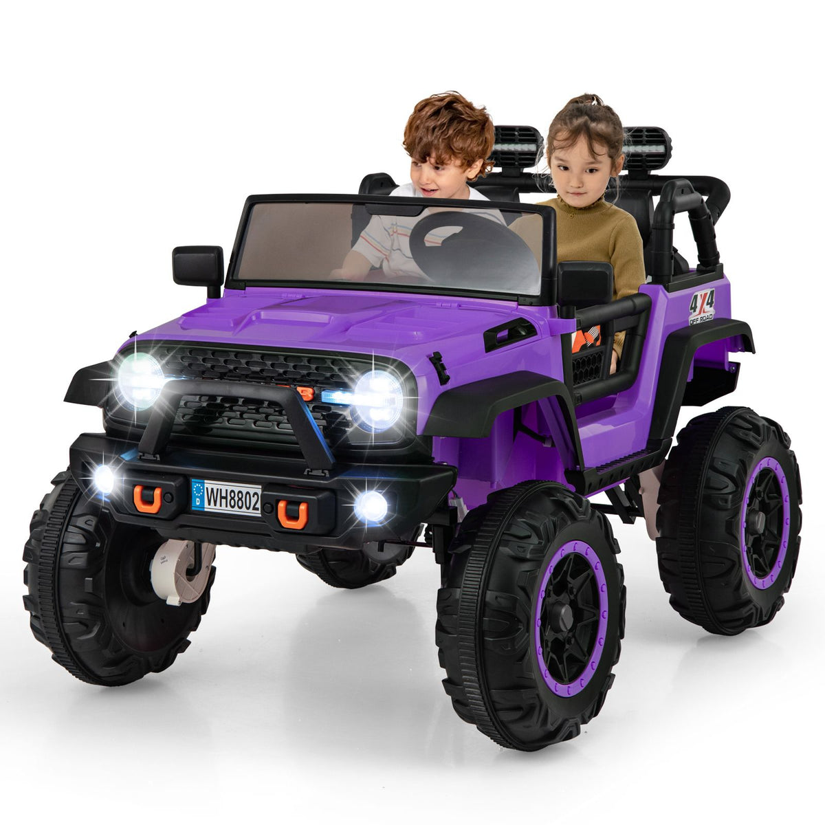 SEDOL 2-Seater 24V Kids Ride-On Truck with 4-Motor 4WD System Parental Remote Control 3-Point Safety Harness and Bonus Digging Shovel – 50kg Capacity
