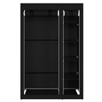 67" Portable Clothes Wardrobe – Fabric Closet with Hanging Rod (Black)