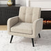 Mid-Century Modern Upholstered Accent Chair with Rubber Wood Legs