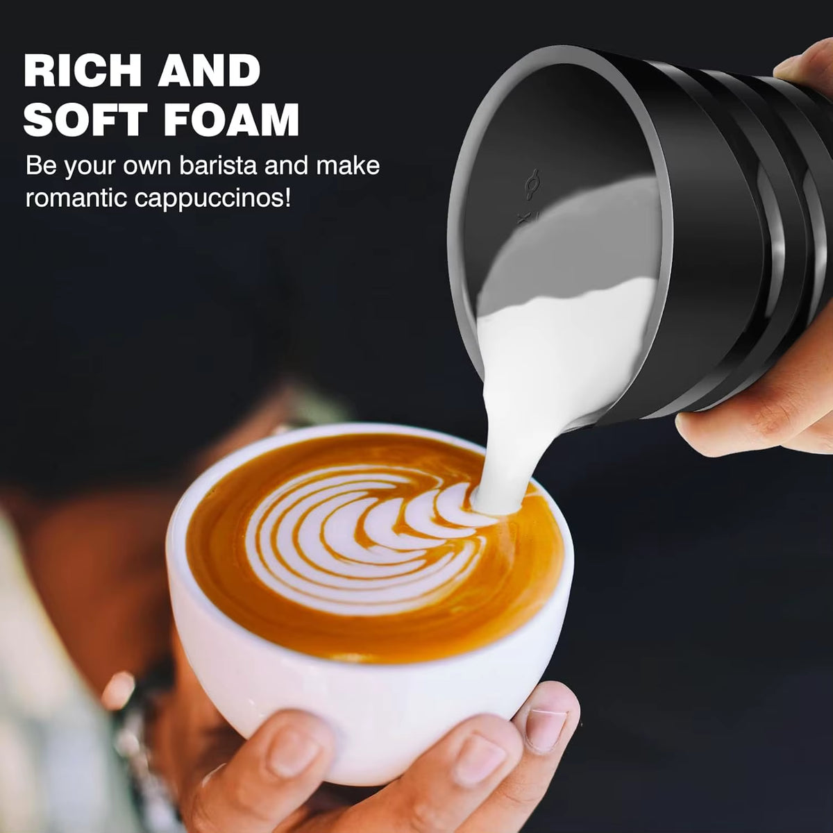SEDOL 4-in-1 Electric Milk Frother and Warmer 600ml Automatic Hot Cold Foam Maker for Coffee Cappuccino Latte Hot Chocolate Non-Stick Quiet Milk Steamer