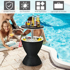30L Patio Ice Cooler Table – Outdoor Drinks Storage