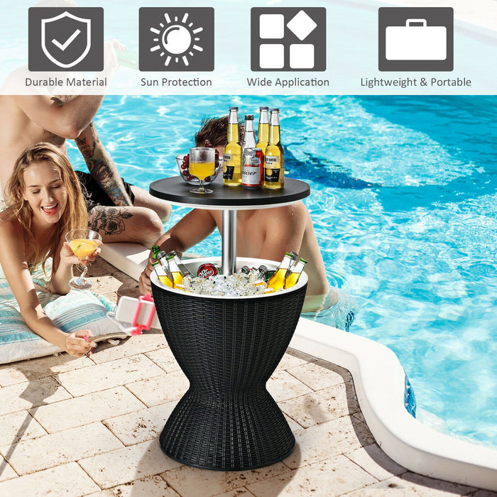30L Patio Ice Cooler Table – Outdoor Drinks Storage