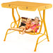 2-Seater Kids Swing Chair with Adjustable Canopy & Safety Belts