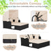 Rattan Daybed with Retractable Canopy, Cushions & Side Trays