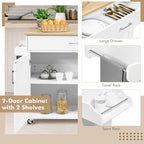 Rolling Kitchen Storage Trolley with Adjustable Shelf and Drawer