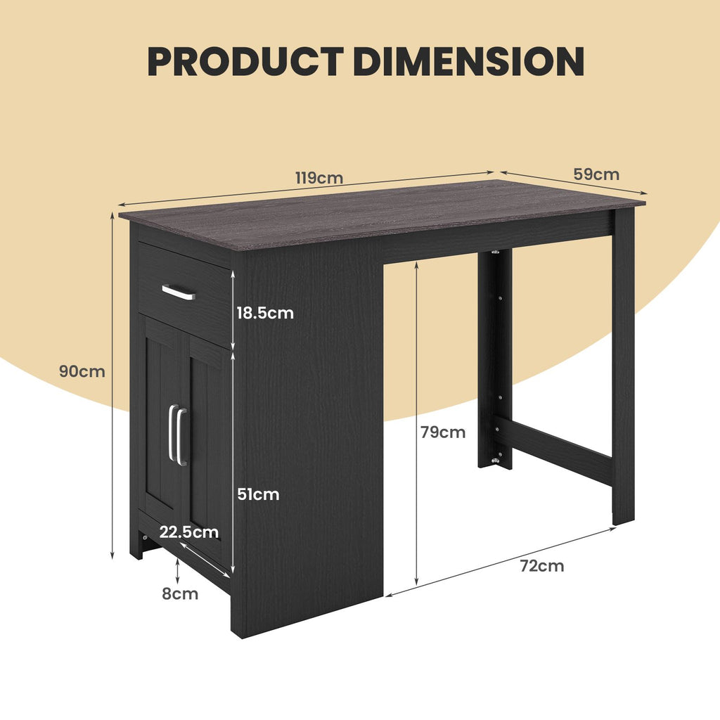 Counter Height Table with Storage Rectangular Pub Dining Table