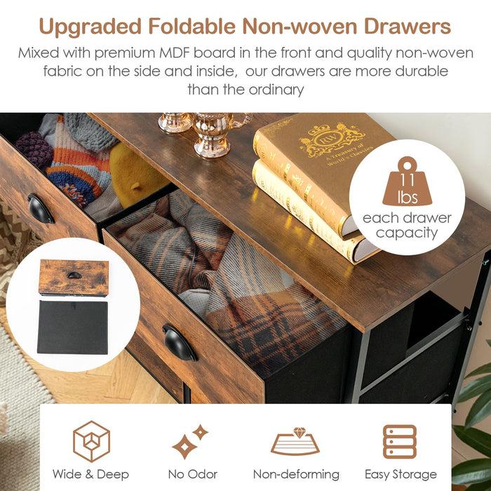 Dresser with 6 Foldable Fabric Drawers Living Room Bedroom