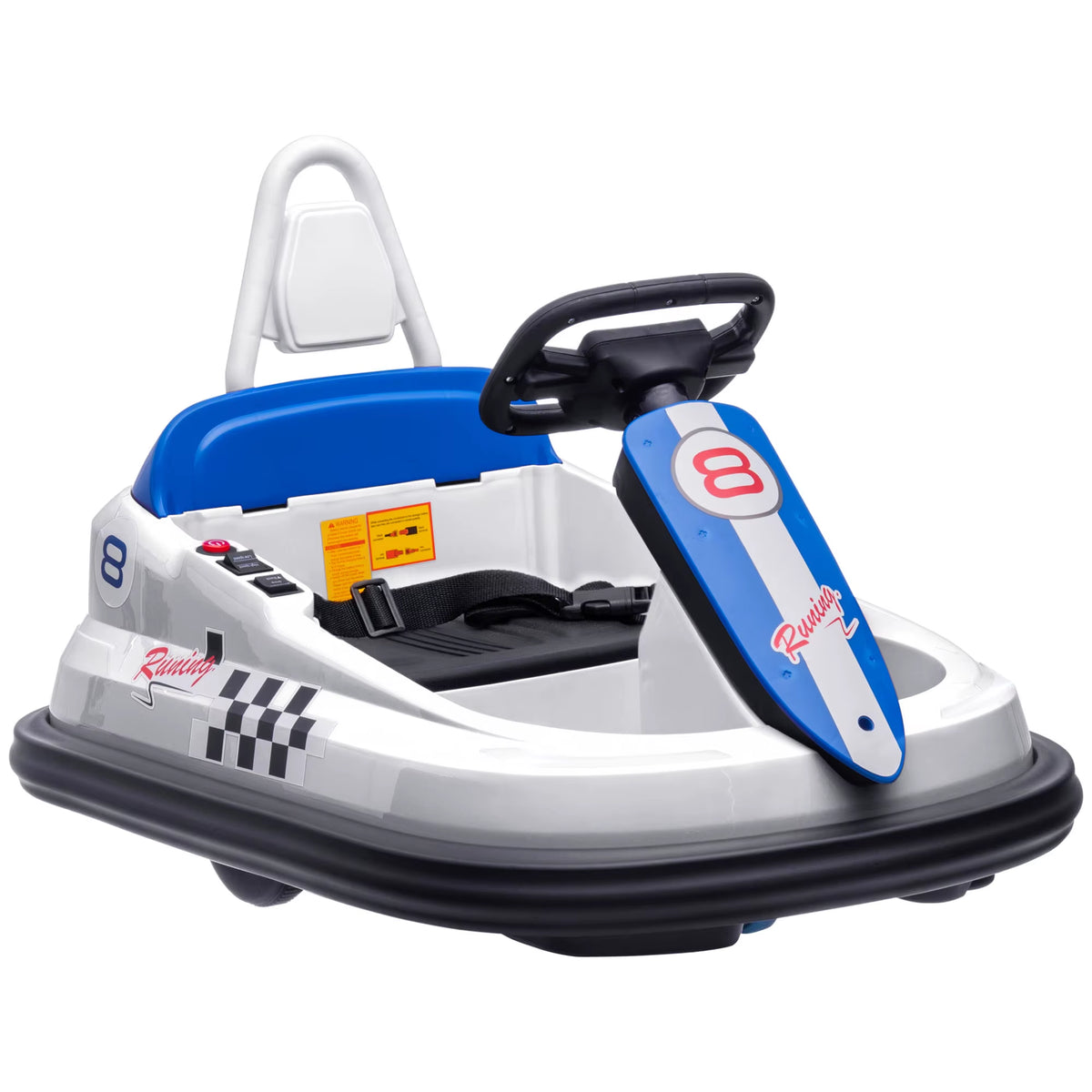 SEDOL Kids 6V Electric Bumper Car for Toddlers 360° Spin Waltz Car with Parental Safety Handle LED Light Strips and Integrated Music System for Indoor & Outdoor Play
