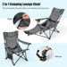 Camping Lounge Chair with Detachable Footrest
