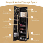 3-In-1 Mirrored Jewellery Armoire with Display Shelves