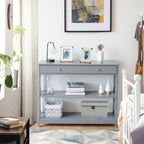 3-Tier Console Table with 1 Drawer and 2 Storage Shelves