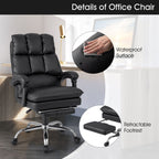 Ergonomic Adjustable High Back Rolling Computer Chair with Retractable Footrest