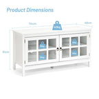 Modern Wooden TV Stand with Tempered Glass Doors for Tvs up to 50''